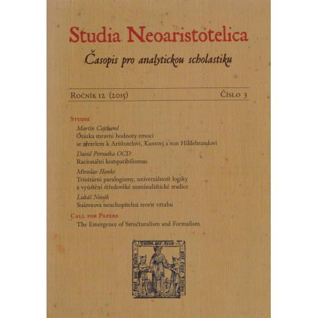 Studia Neoaristotelica ročník 12, číslo 3