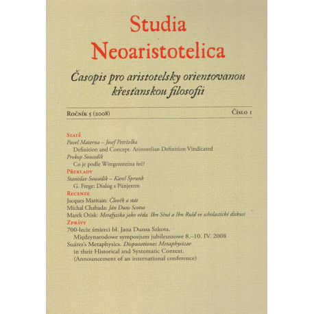 Studia Neoaristotelica ročník 5 (2008), číslo 1