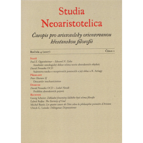 Studia Neoaristotelica ročník 4 (2007), číslo 1